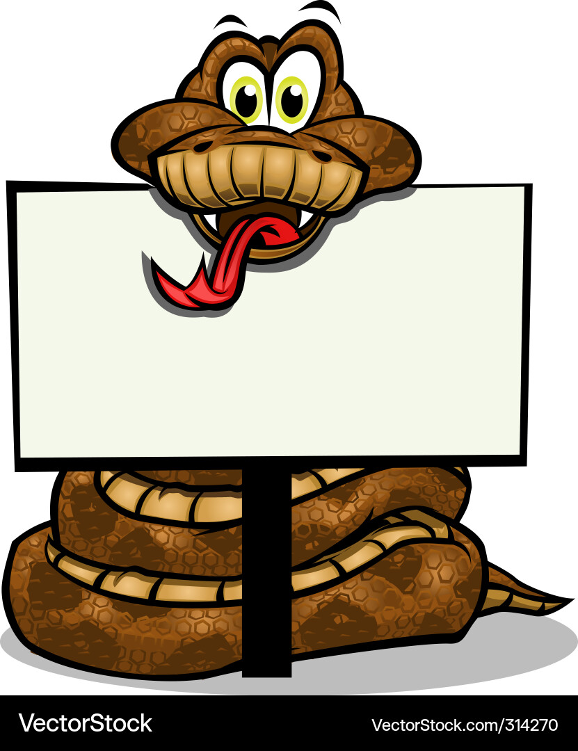 Smiling Snake with Sign Vector Image