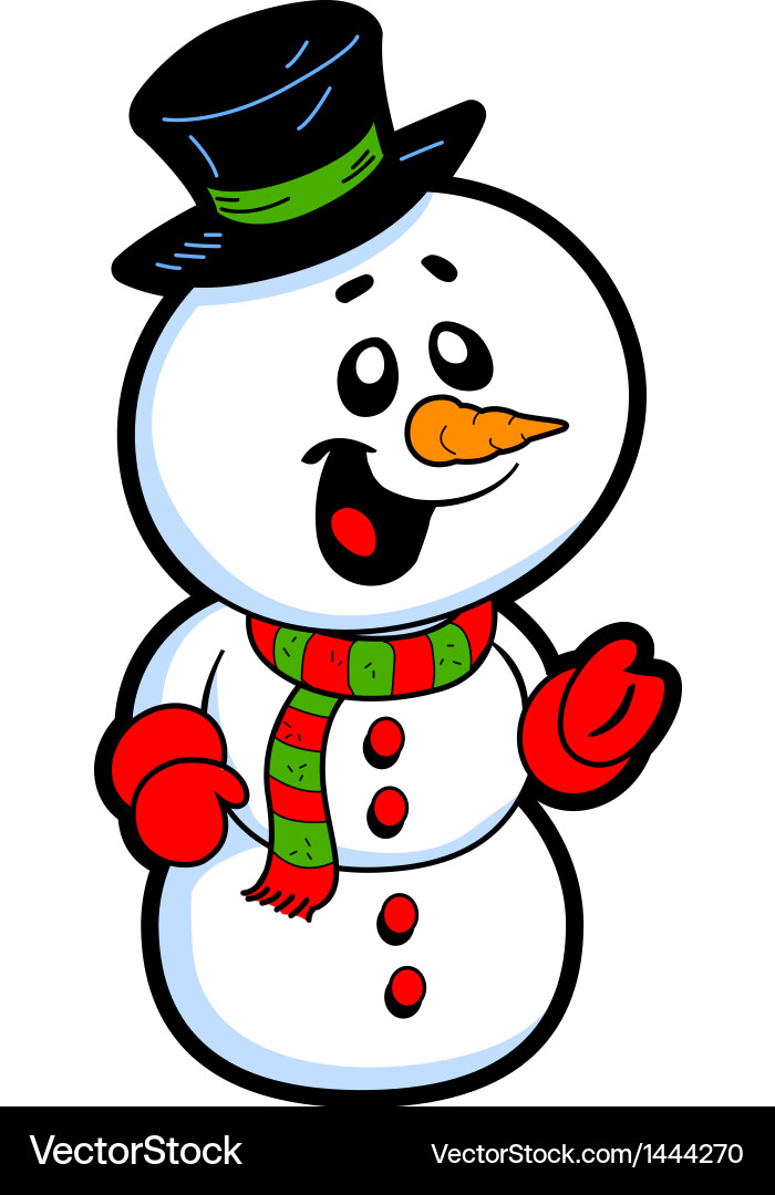 Smiling Snowman with Hat vector image