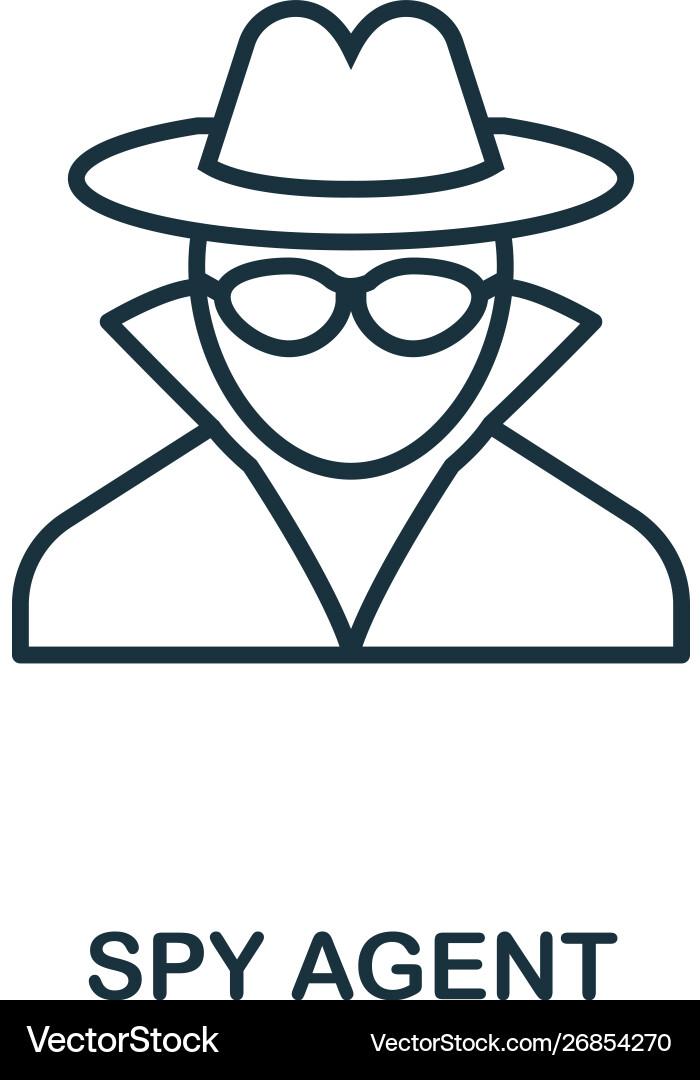 Spy agent thin line icon creative simple design Vector Image