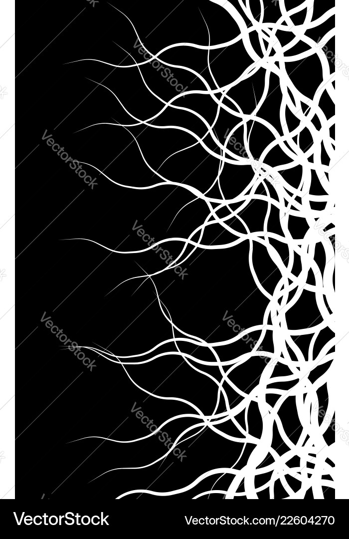Weird lines from edge abstract monochrome pattern vector image