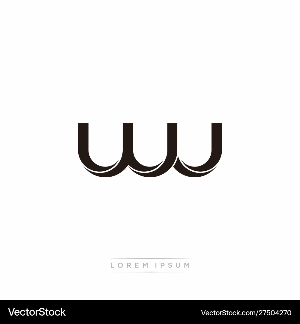 Wu initial letter split lowercase modern monogram Wu initial letter split lowercase modern monogram Vector Image
