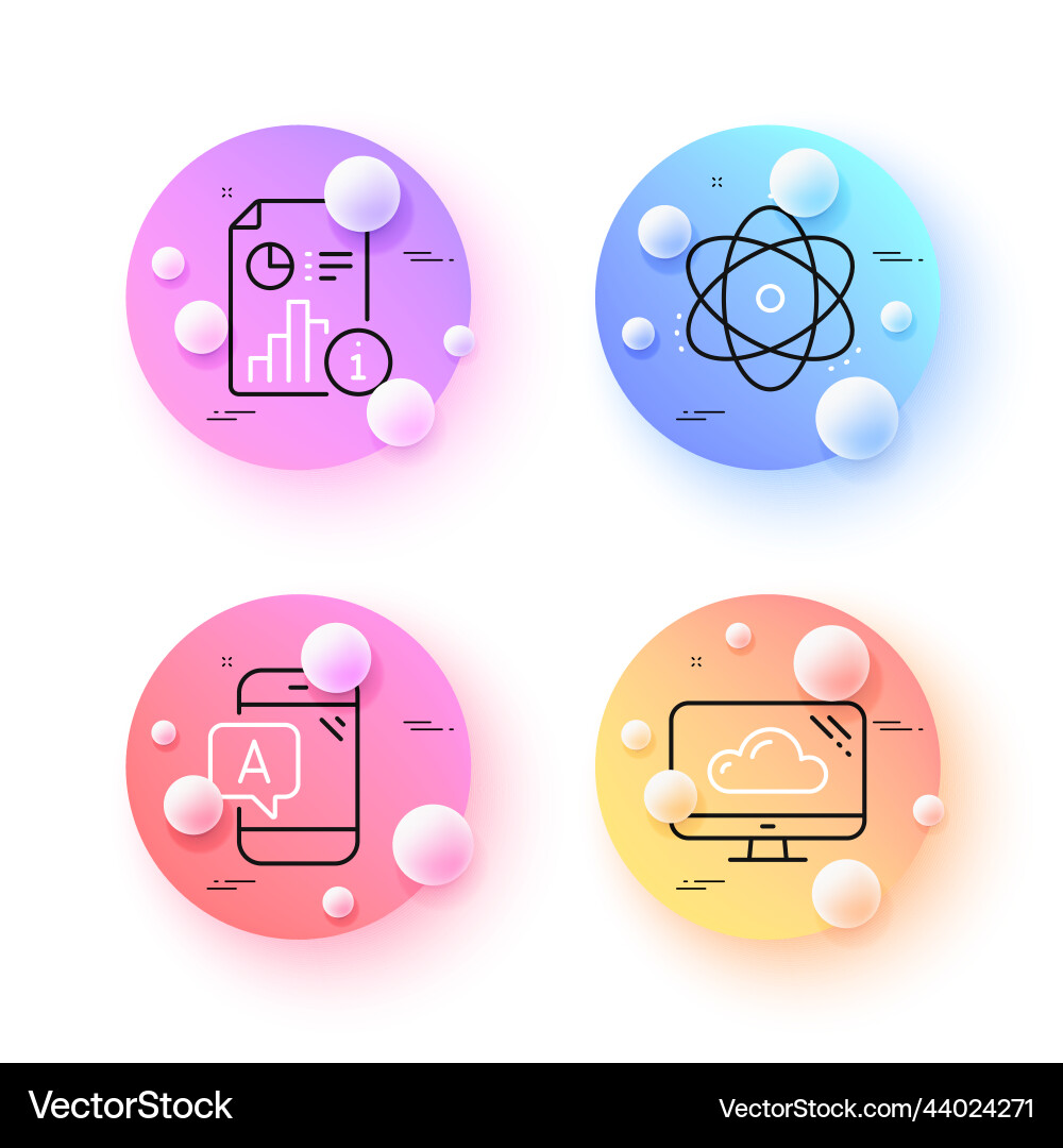 Ab testing atom and cloud storage minimal line Ab testing atom and cloud storage minimal line Vector Image