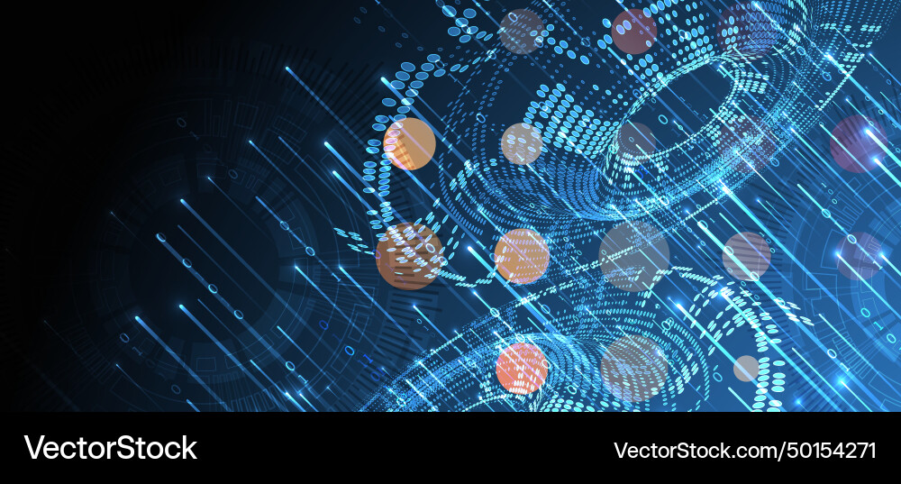 Big data abstract digital futuristic wireframe vector image