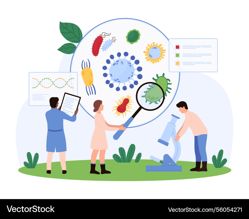 Biologie-Analyse Mikrobiologie Biologie-Analyse Mikrobiologie vektorbild
