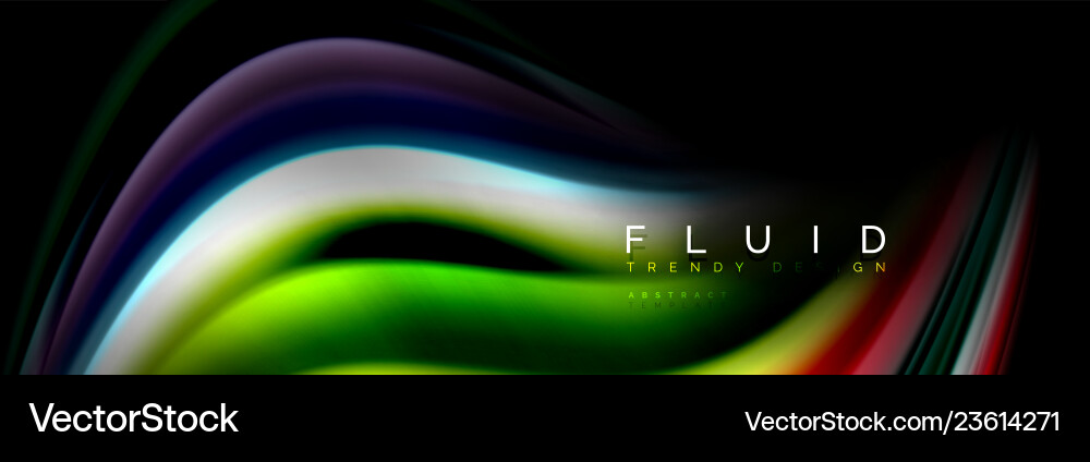 Bright colorful liquid fluid lines on black Bright colorful liquid fluid lines on black vector image