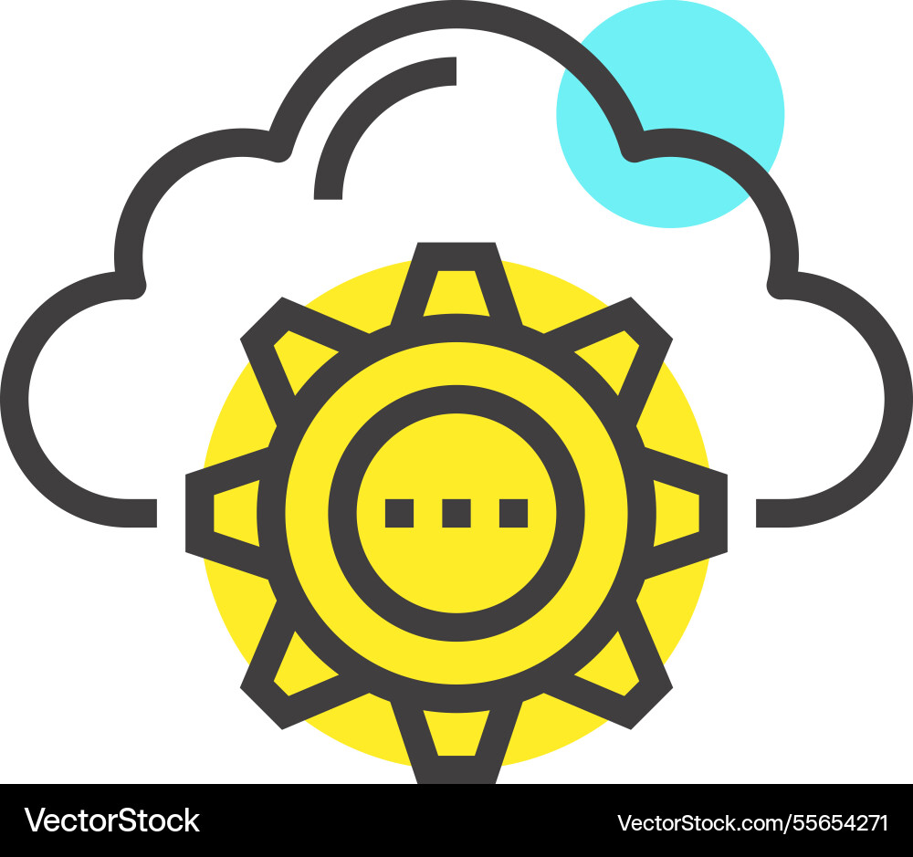 Cloud computing flat line web icon concept Cloud computing flat line web icon concept vector image