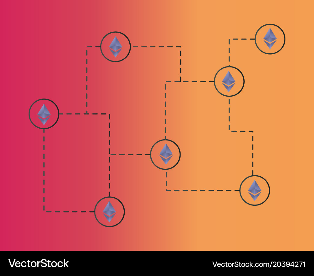 Ethereum classic blockchain network concept vector image