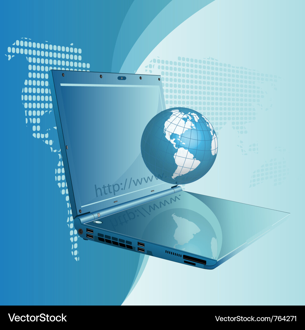 Globe computer Vector Image