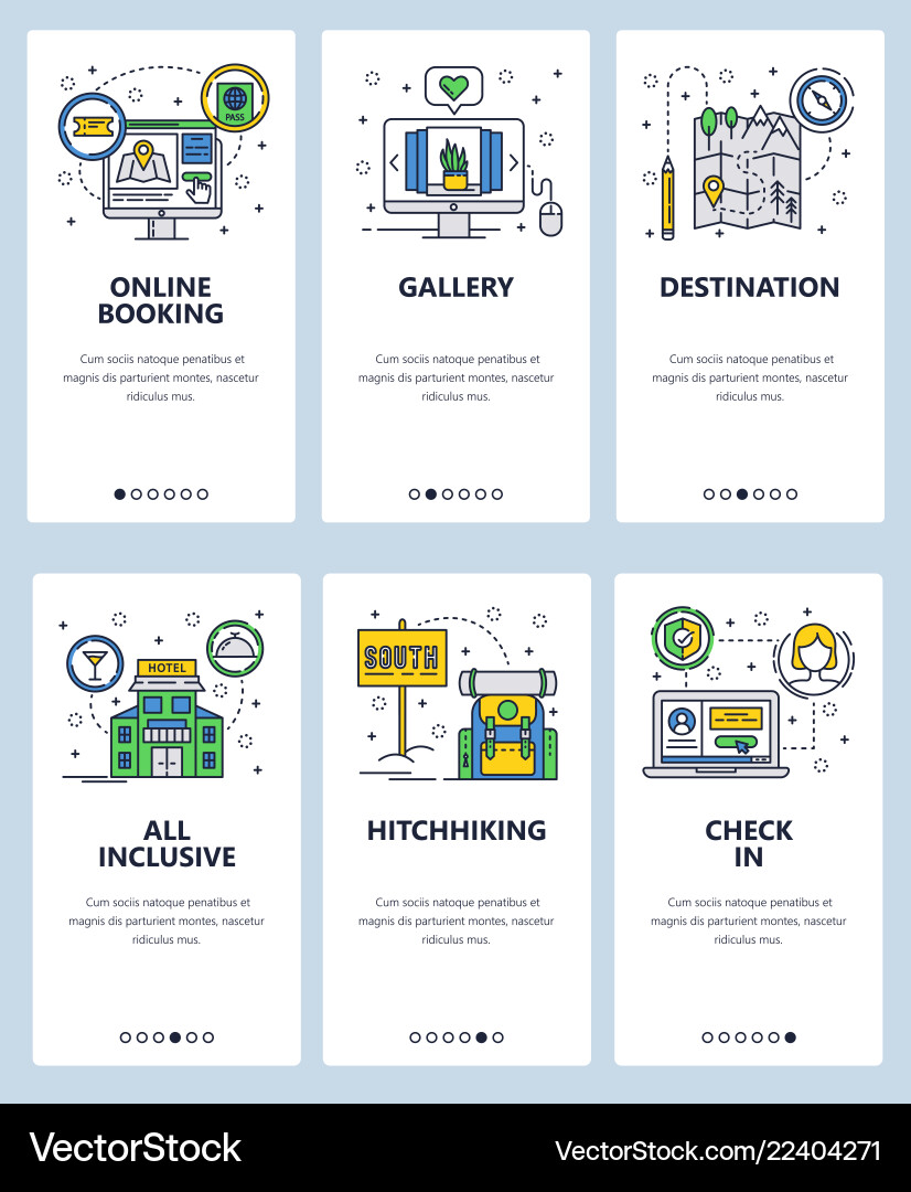 Line art web and mobile app template set Line art web and mobile app template set vector image