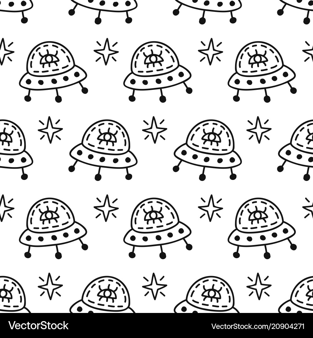 Outer space childish seamless pattern vector image