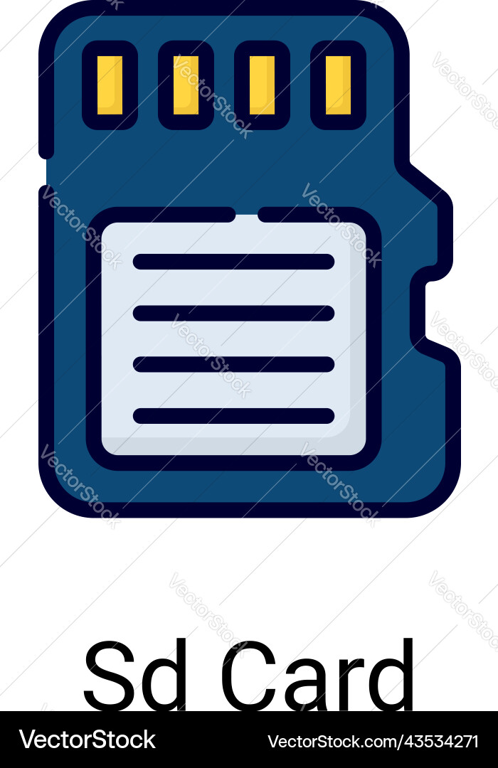 Sd card memory color line icon isolated Vector Image