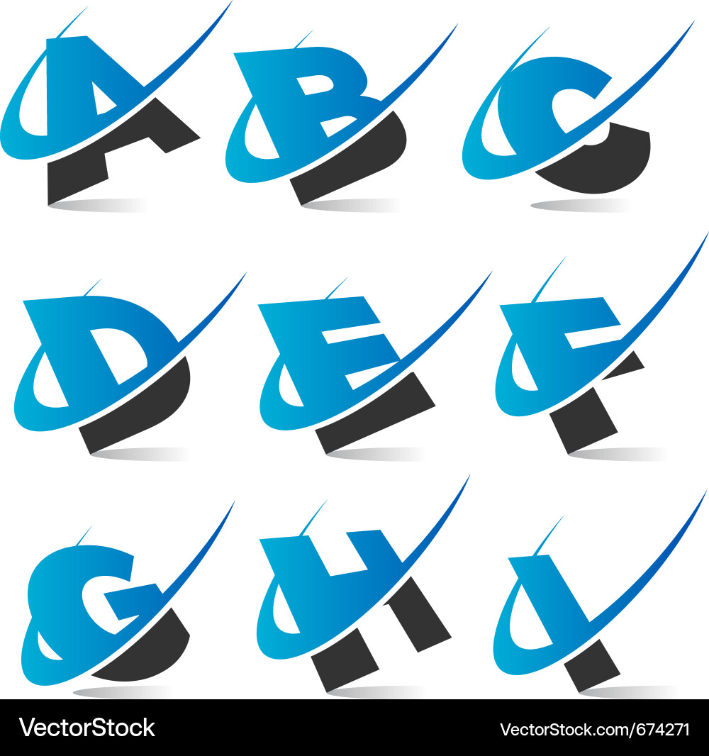 Swoosh Letter Logo Collection Vector Image