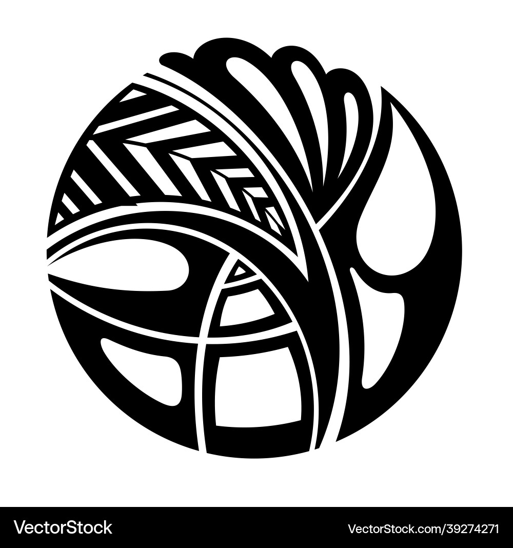 Tribal Polynesian Round Tattoo Vector Image