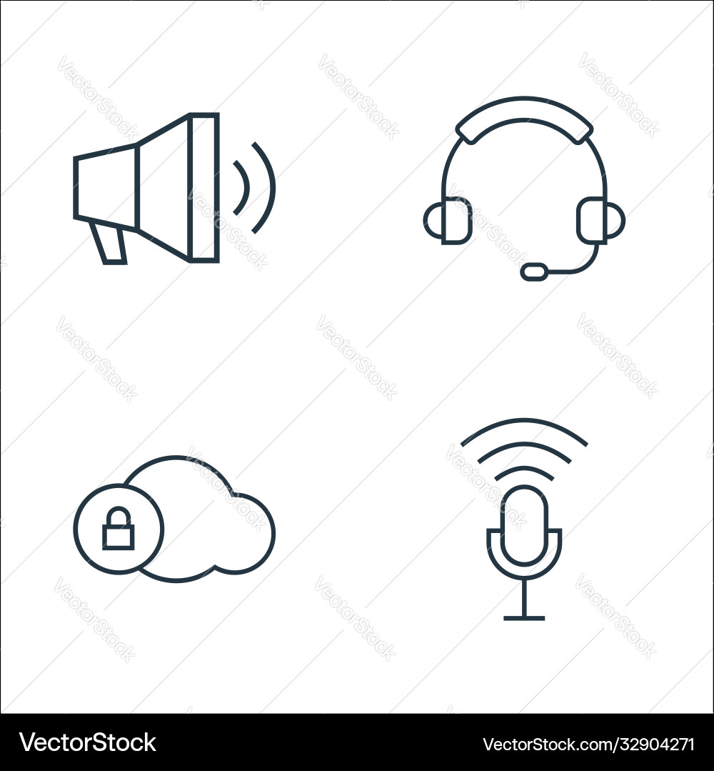 User interface line icons linear set quality User interface line icons linear set quality vector image