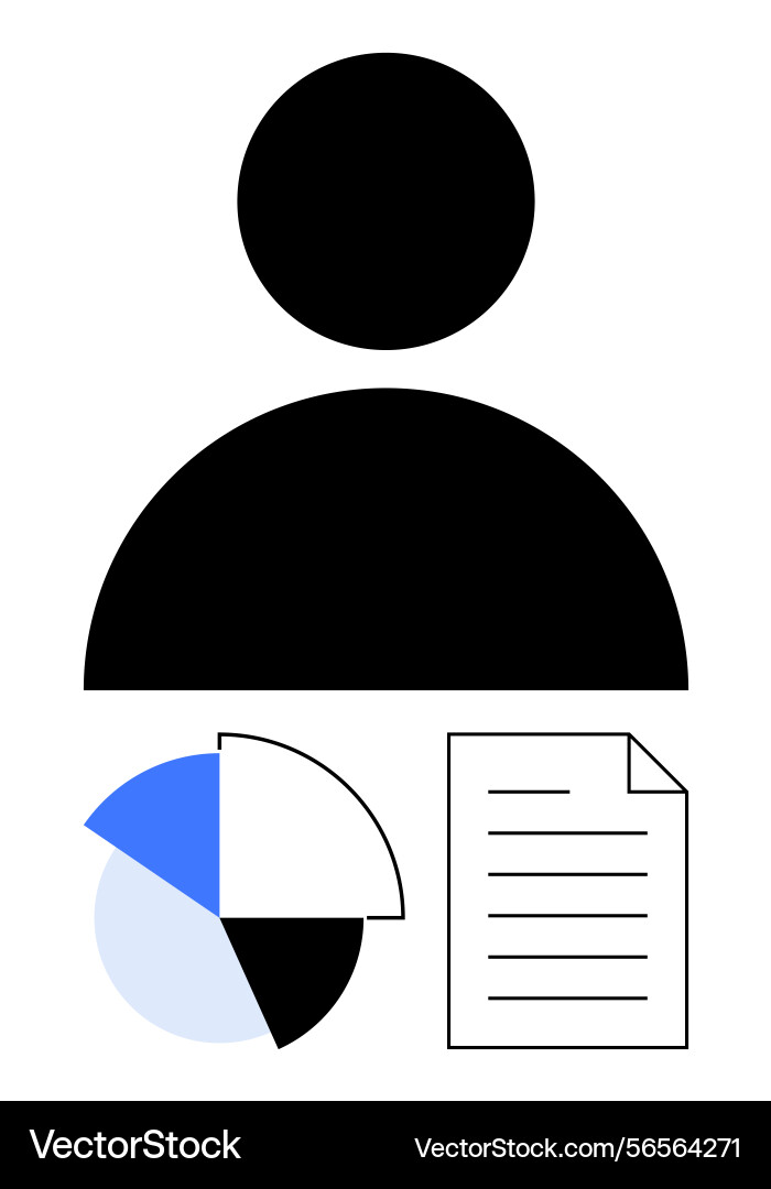 User profile with pie chart and document vector image