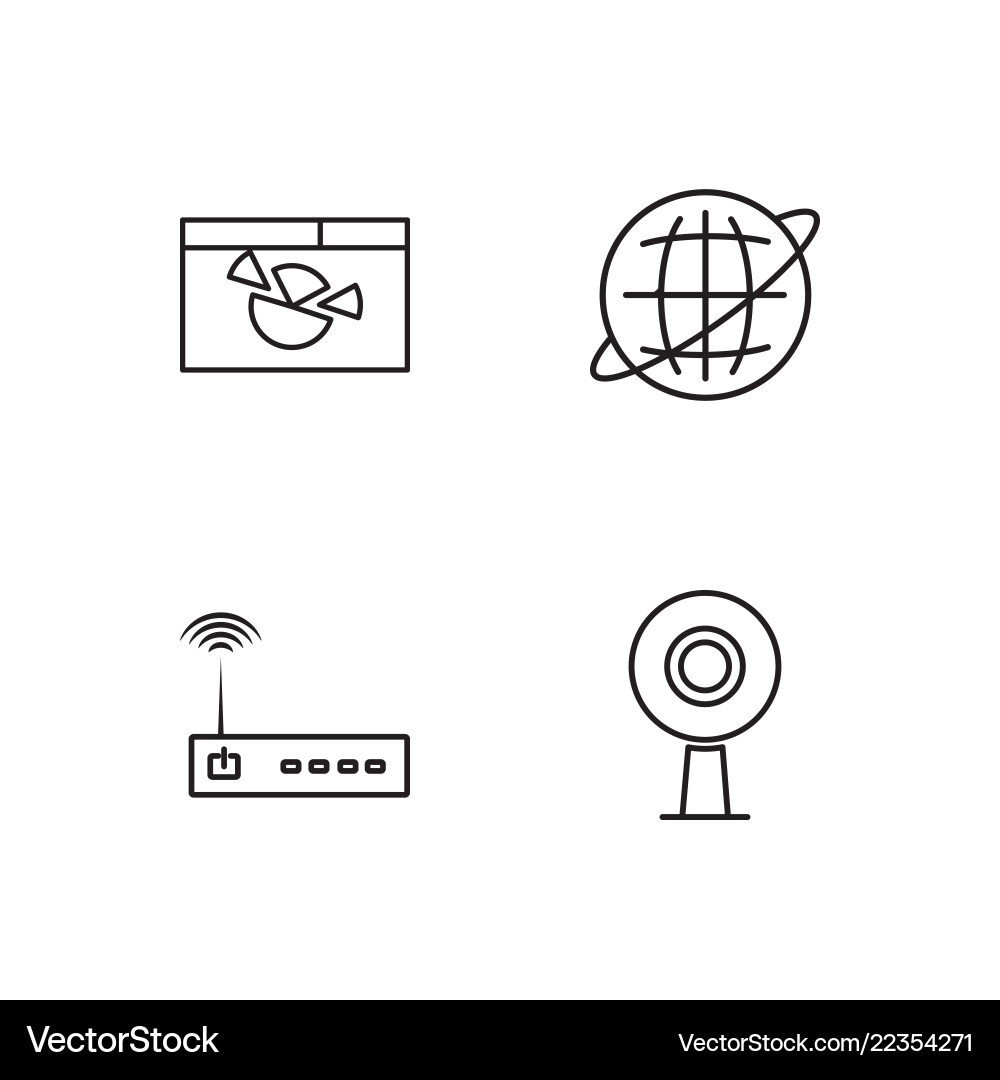 Web simple outlined icons set Web simple outlined icons set Vector Image