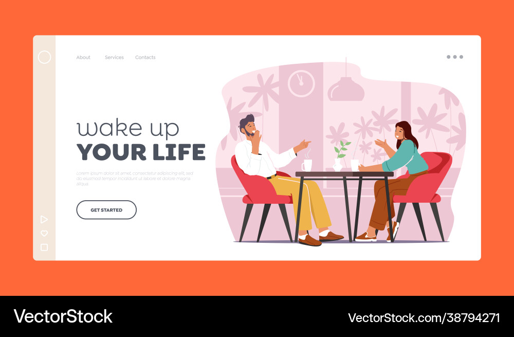 Weekend leisure landing page template young happy Weekend leisure landing page template young happy vector image