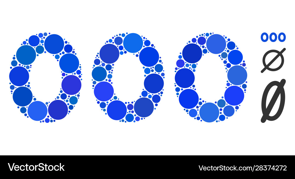 000 digits text mosaic icon circle dots 000 digits text mosaic icon circle dots vector image