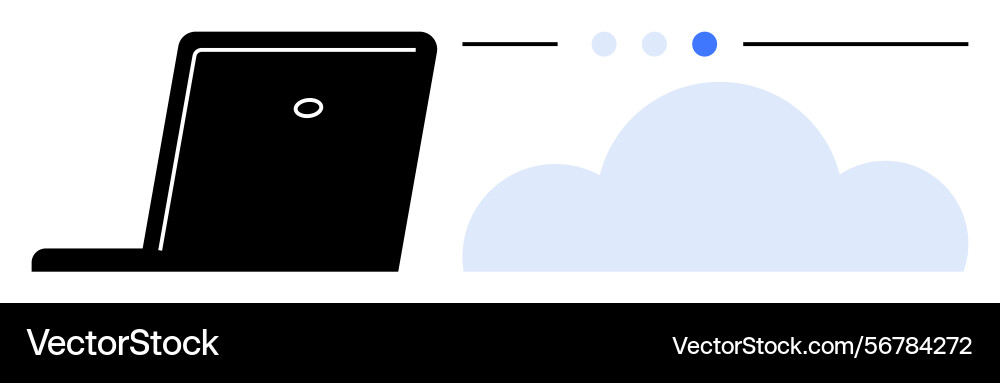 Cloud computing and data sync with laptop Vector Image