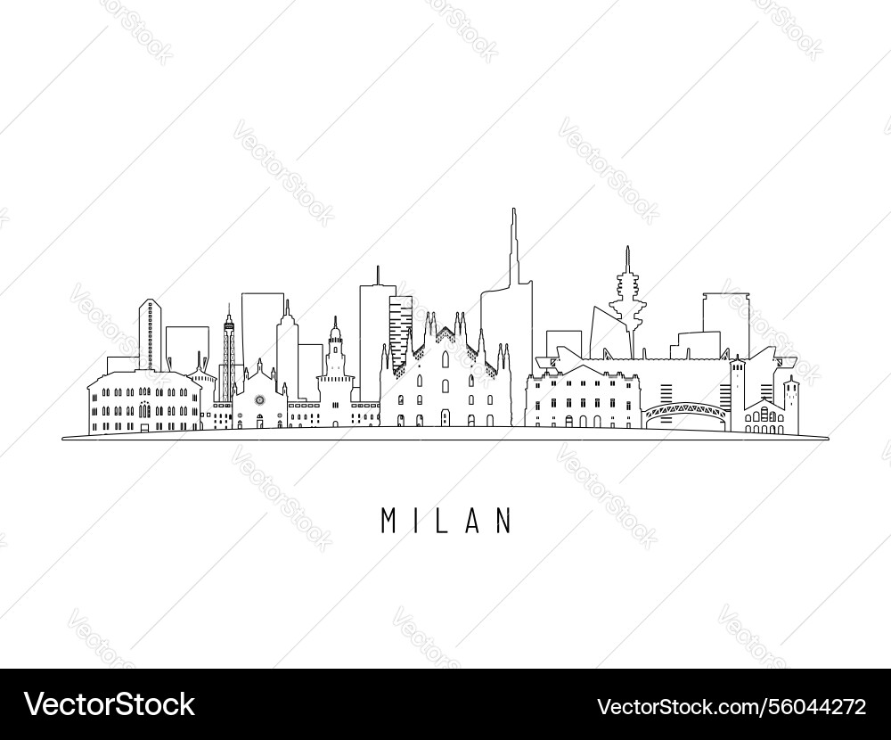 Detailed milan skyline Detailed milan skyline vector image