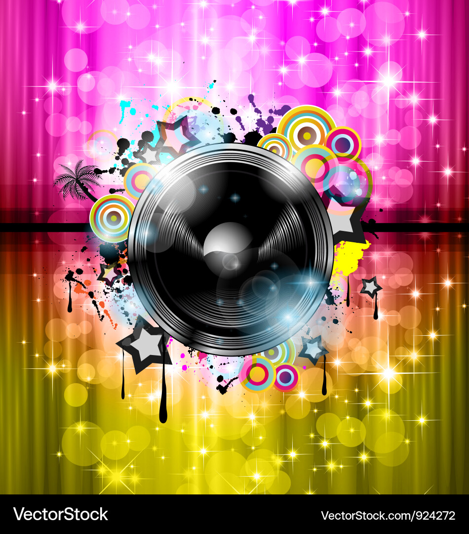 Diskothek Poster Lizenzfreies Vektorbild VectorStock