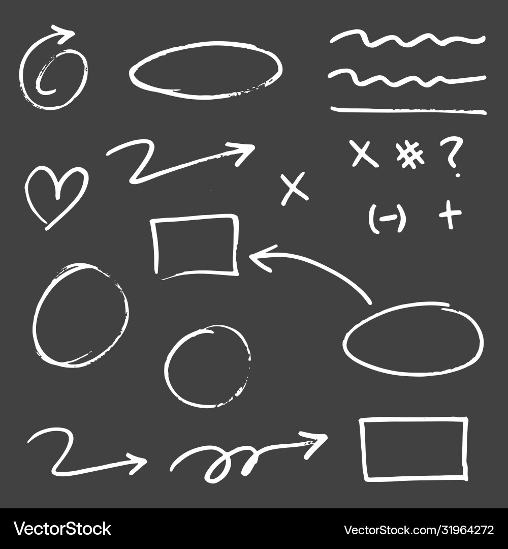 Doodle Lines & Arrows - Checkmark Theme vector image