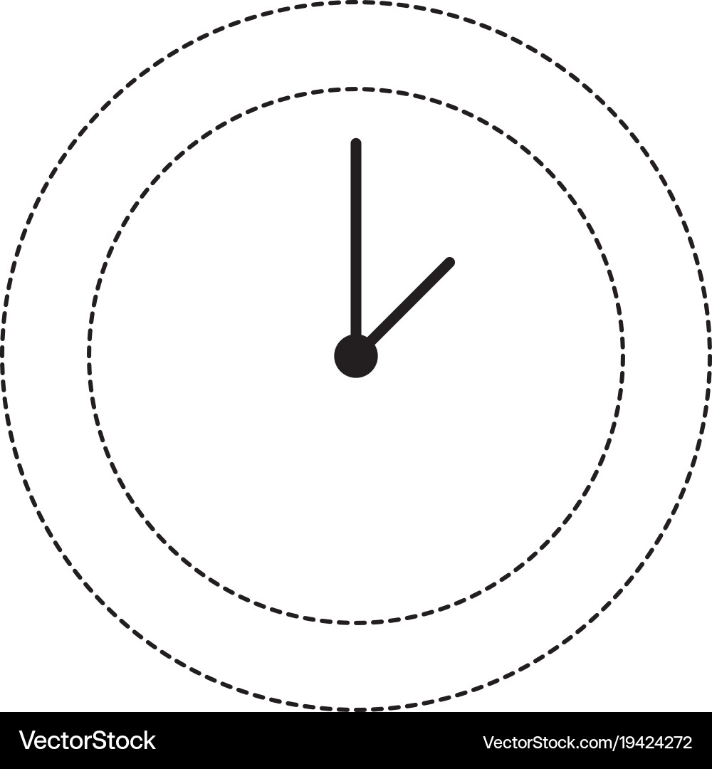Dotted shape circle wall clock time object vector image