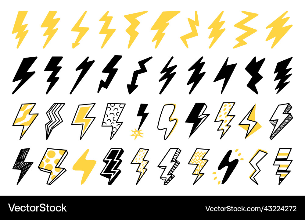 Lightning icon flash strike electric power Lightning icon flash strike electric power vector image