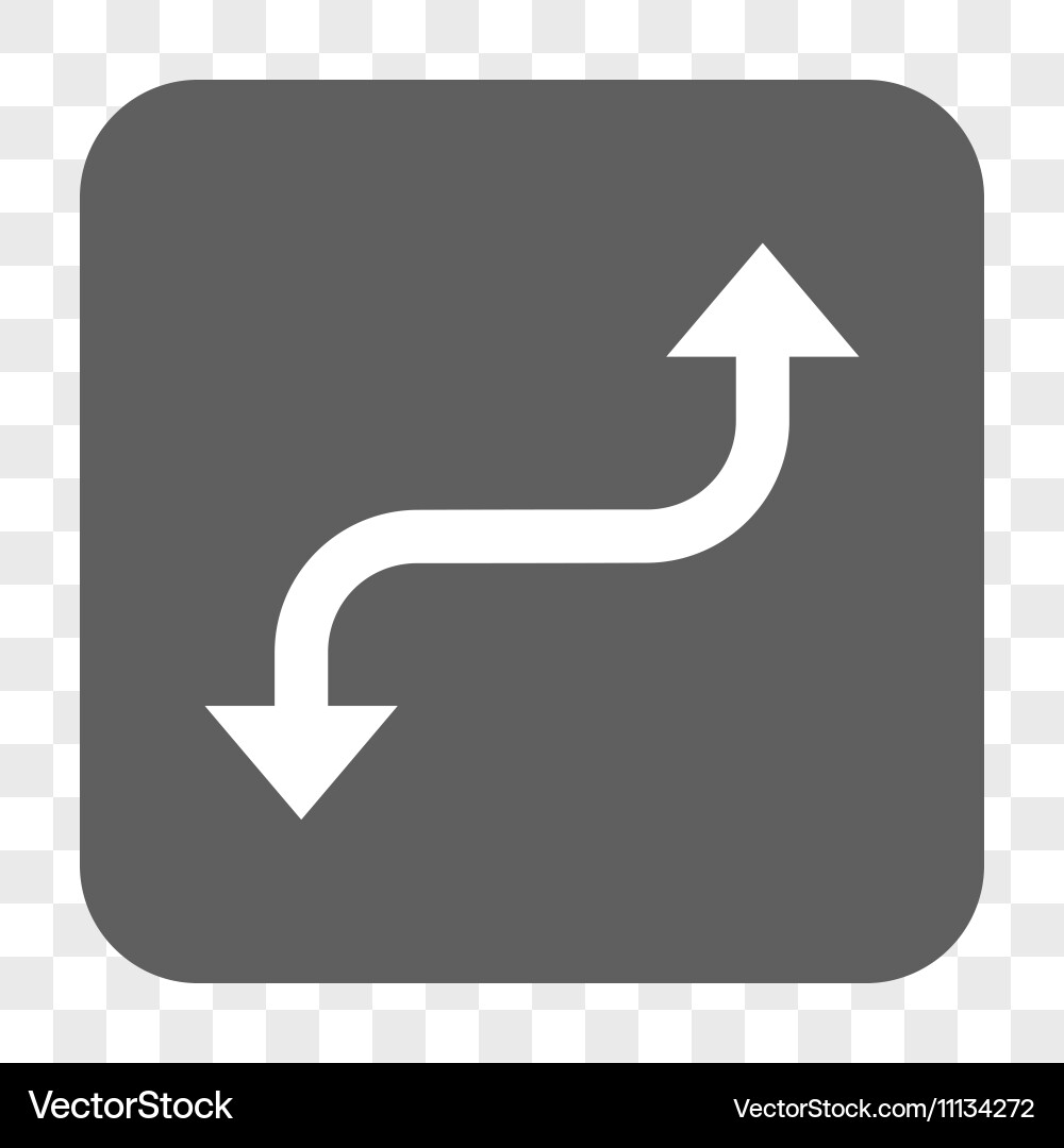 Opposite curved arrow rounded square button Vector Image