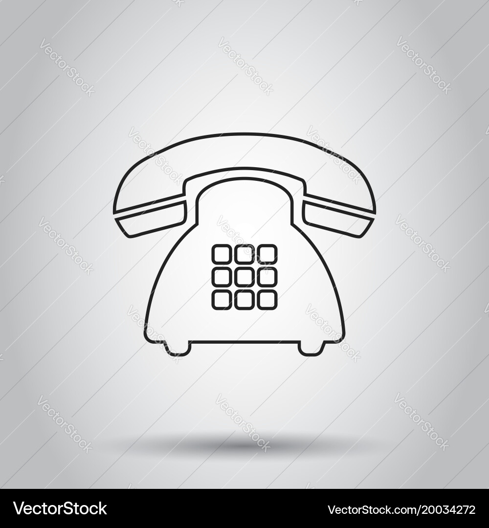 Phone icon in line style on isolated background vector image