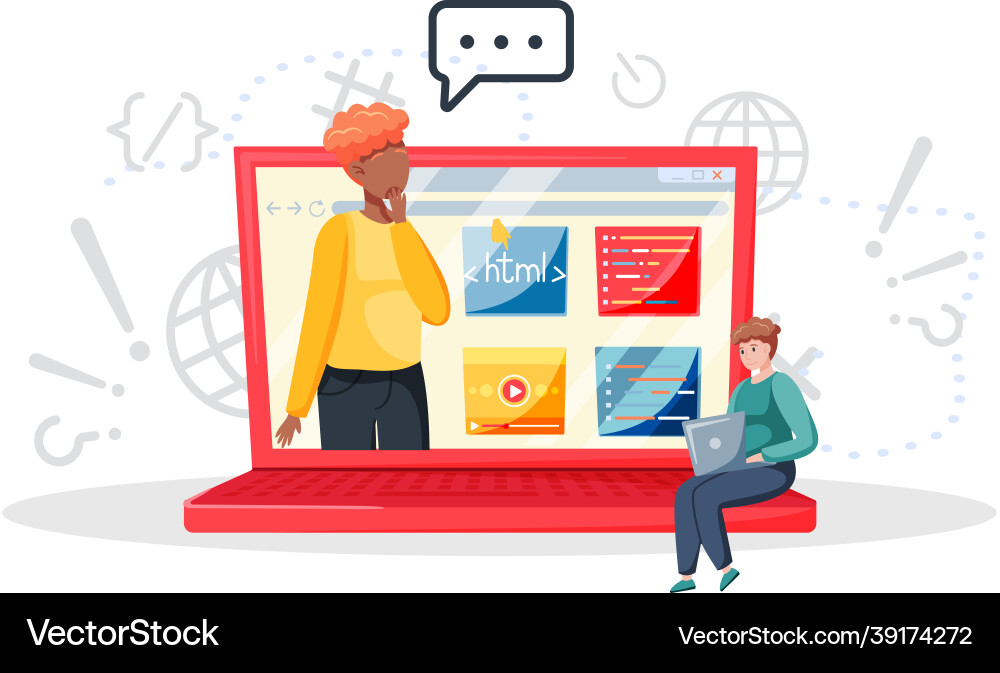 Programming courses online education coding Programming courses online education coding vector image
