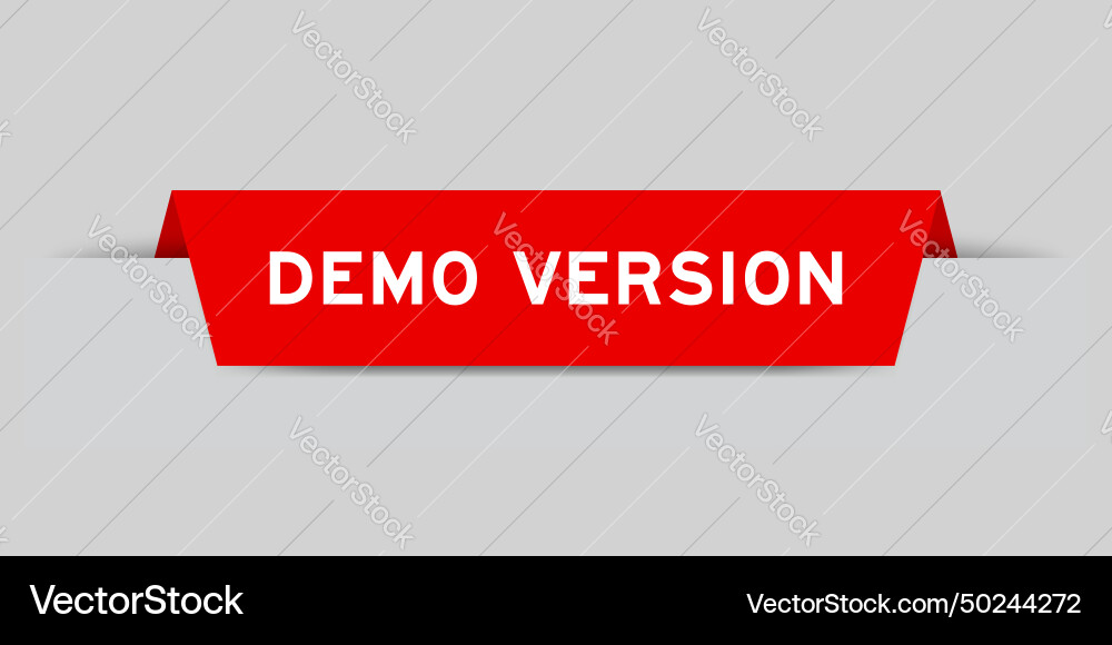 Red color inserted label with word demo version Red color inserted label with word demo version vector image
