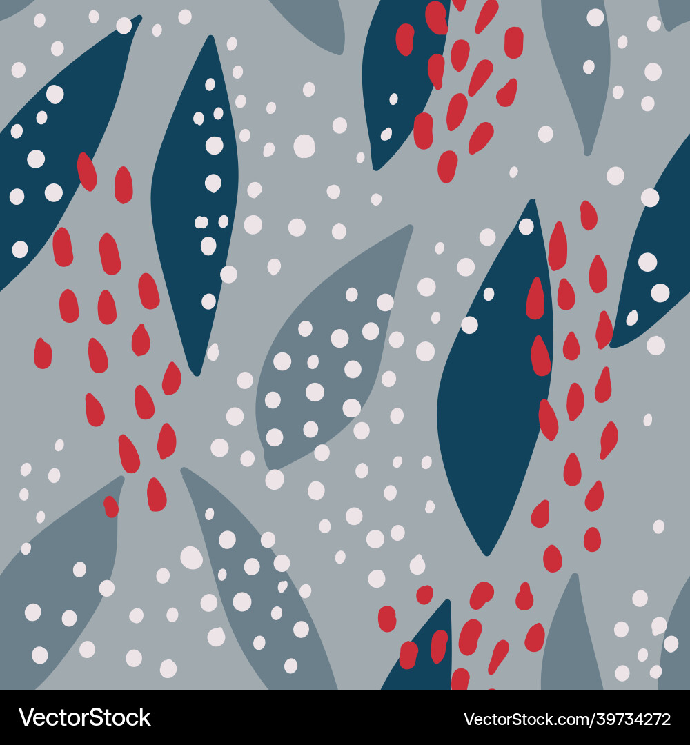 Seamless repeating pattern with abstract leaf vector image
