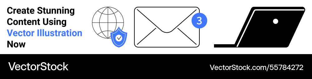 Secure email notifications and digital Secure email notifications and digital vector image
