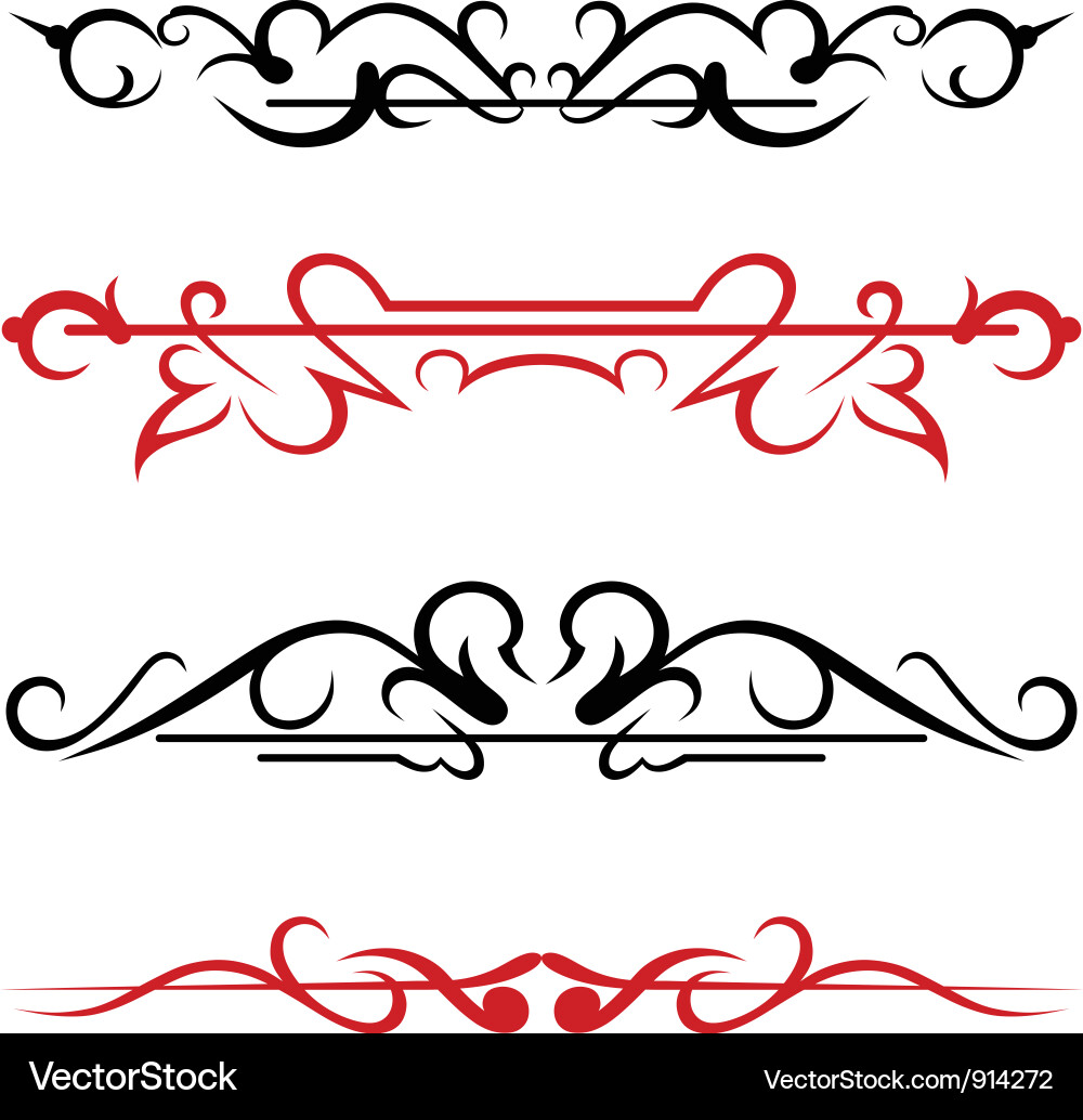 Set calligraphic design elements vector image