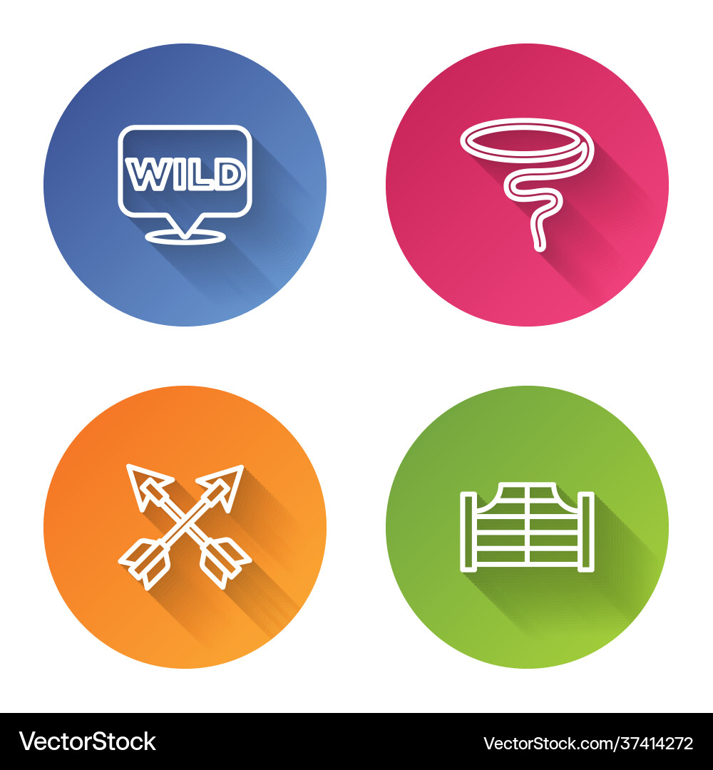 Set line pointer to wild west lasso crossed Set line pointer to wild west lasso crossed vector image