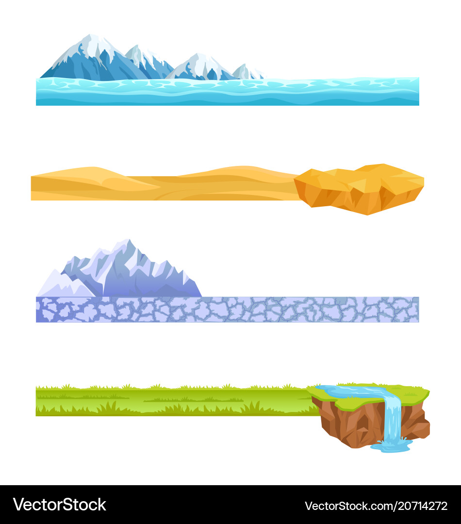 Snowy Mobile Game Landscape vector image
