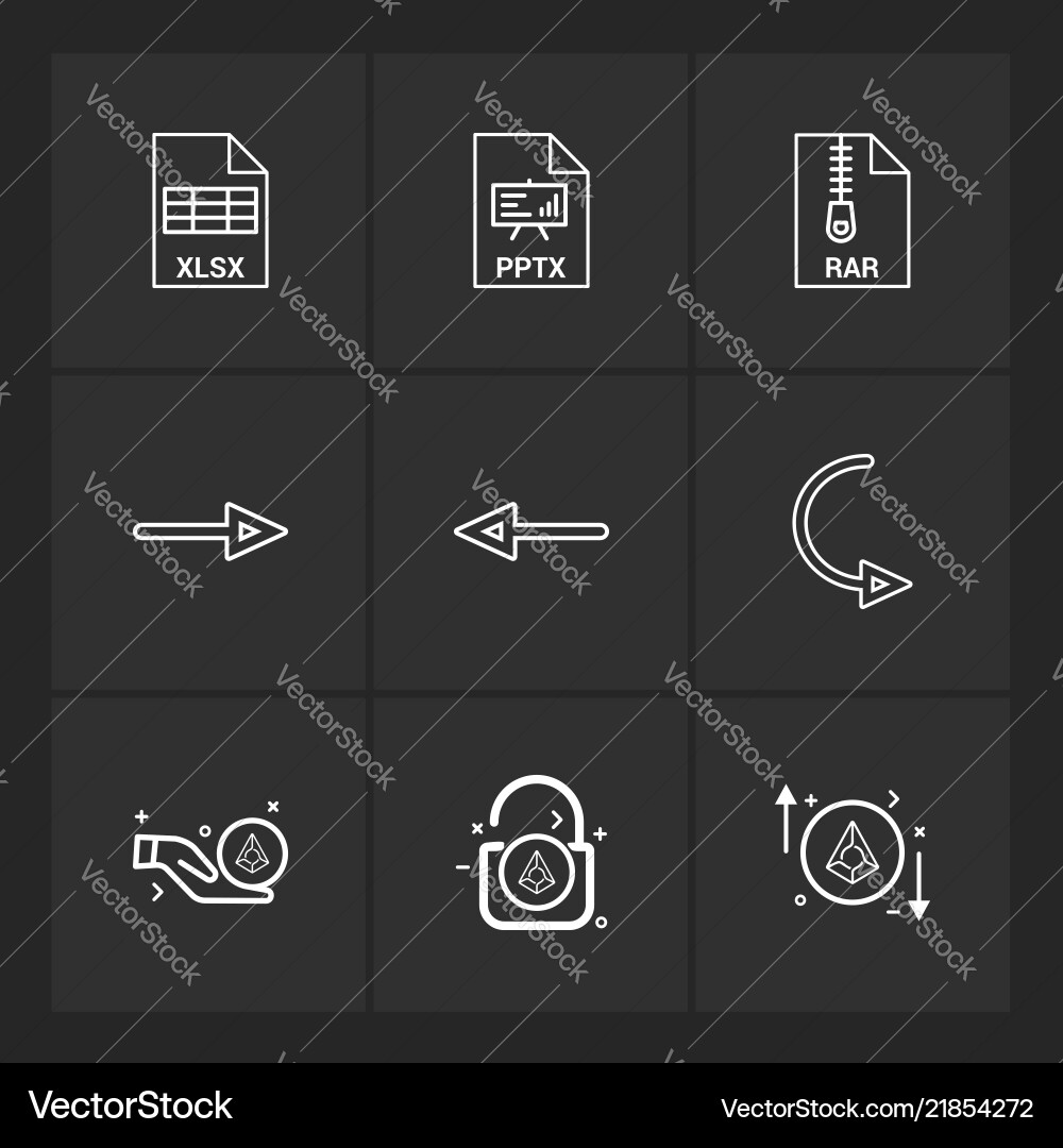Xlsx excel pptx power point rar compressed vector image