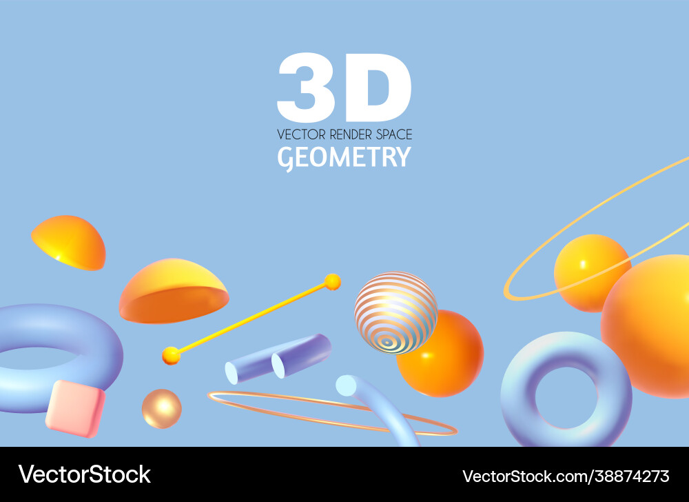 Abstract 3d geometric render background realistic Vector Image