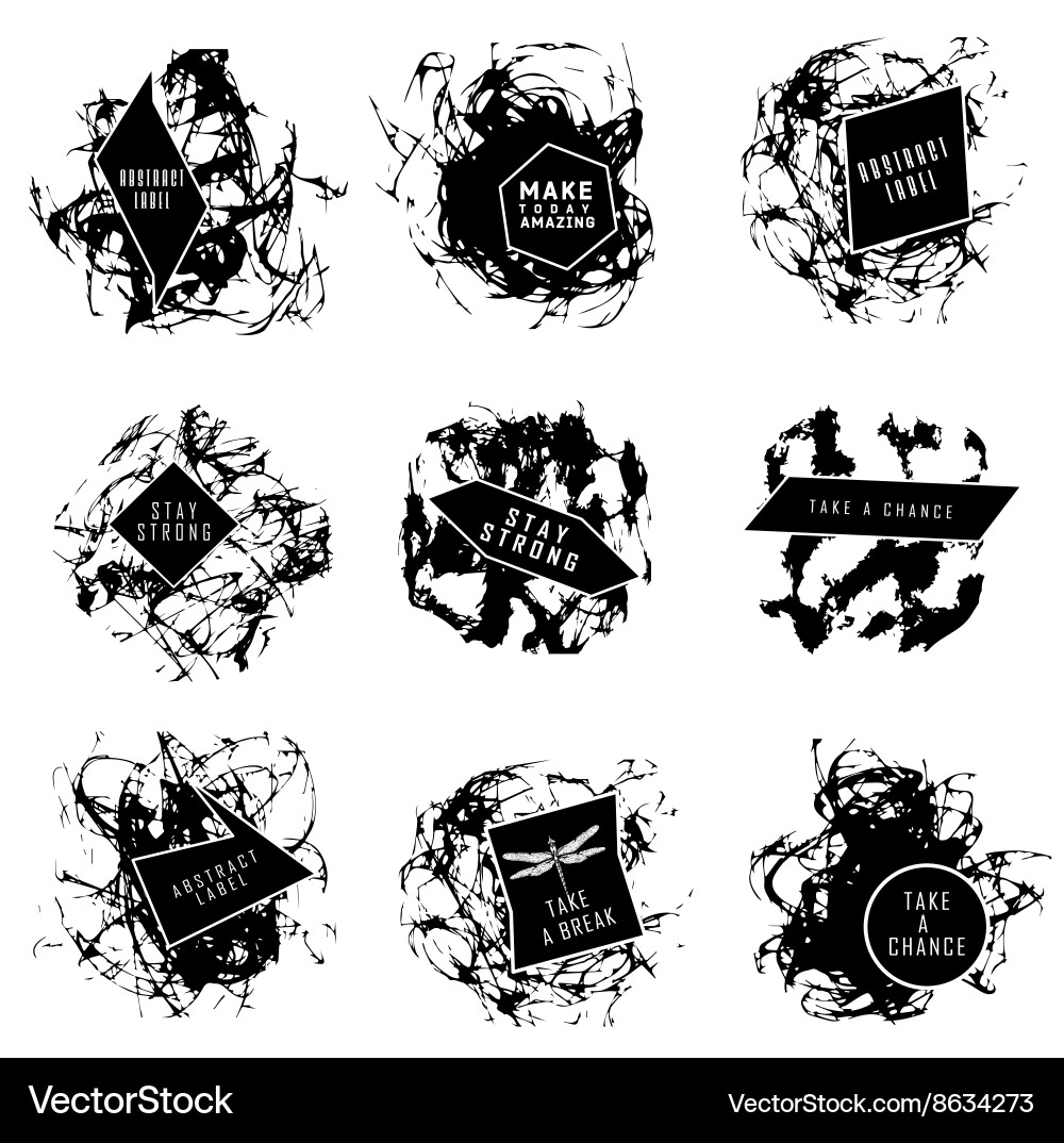 Abstract set of blobs splash labels vector image