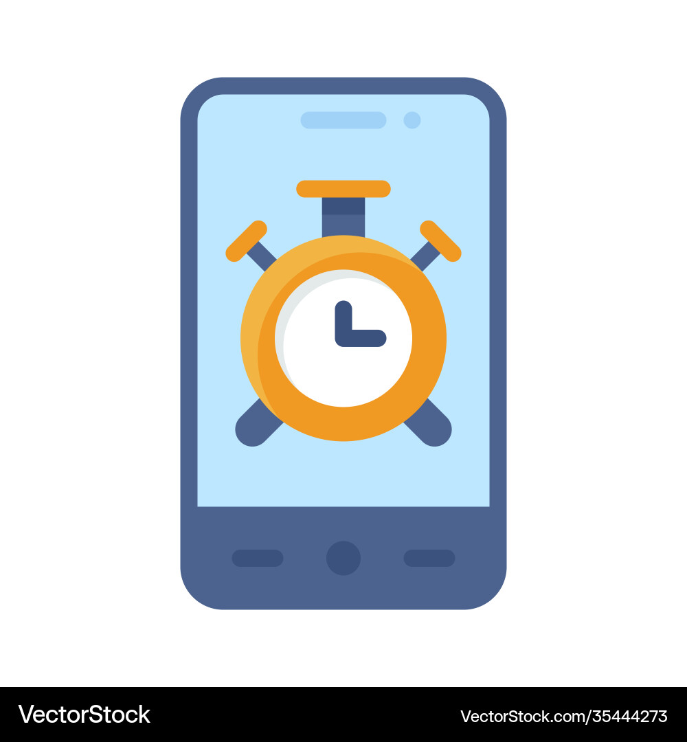 Alarm clock app icon mobile application Vector Image