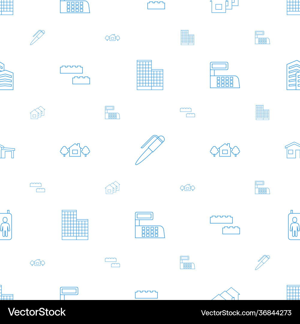Building icons pattern seamless white background Vector Image
