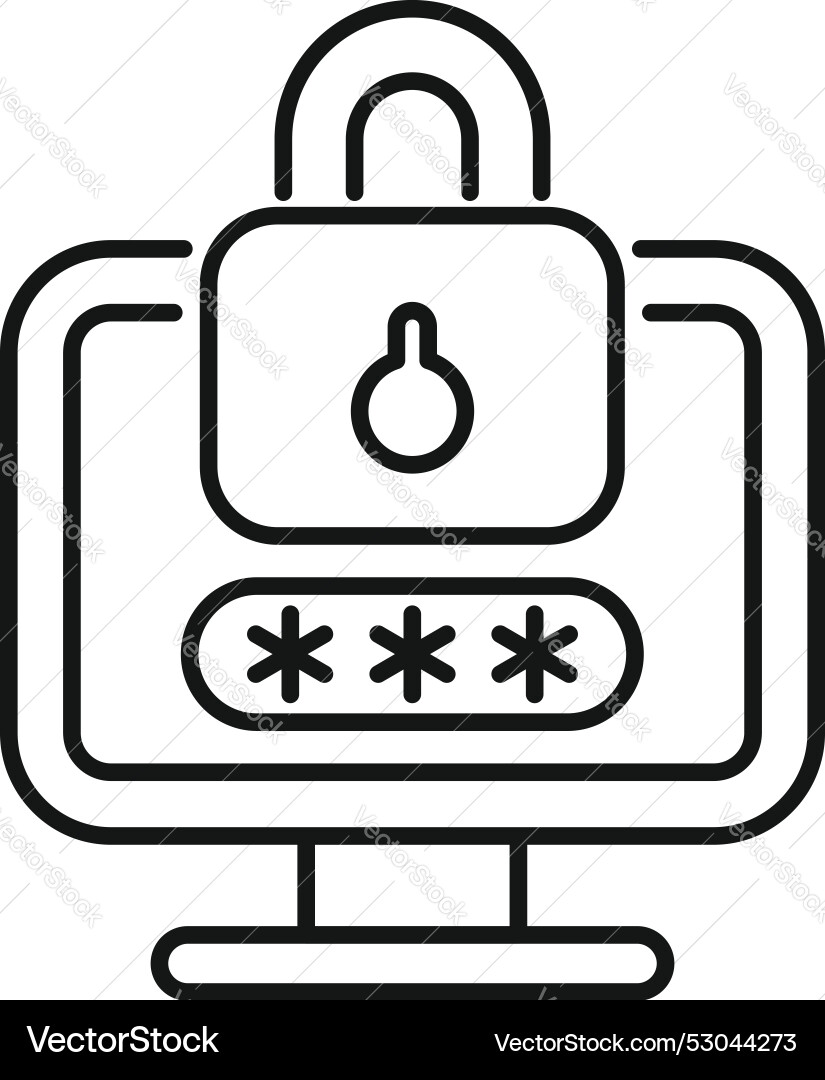 Computer security system showing password Computer security system showing password vector image