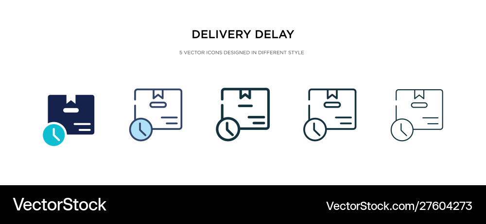 Delivery delay icon in different style two Delivery delay icon in different style two vector image