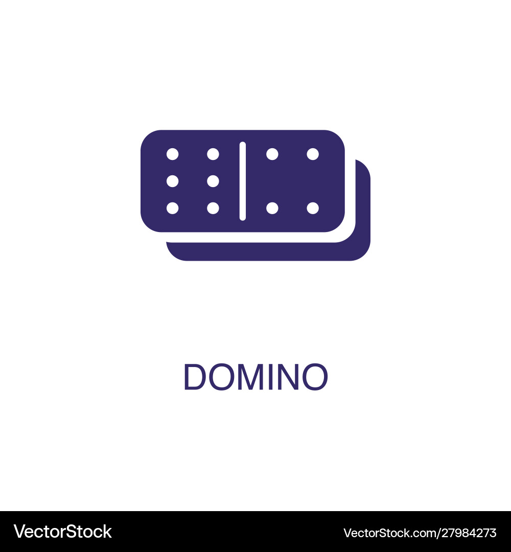 Domino element in flat simple style on white vector image
