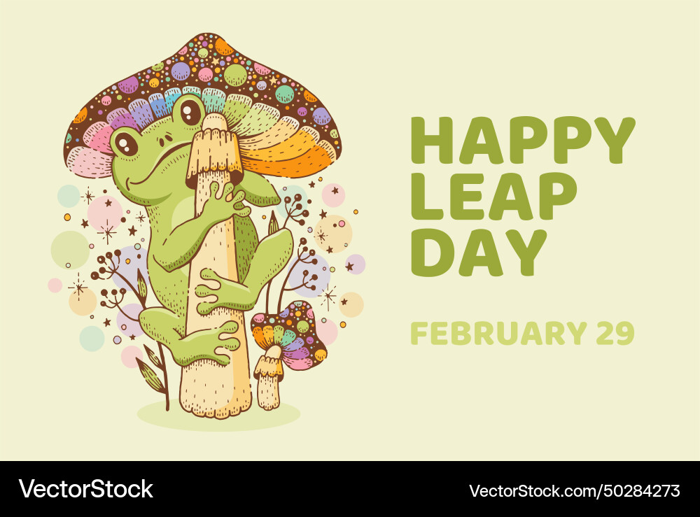 Leap day february 29 poster year calendar Vector Image