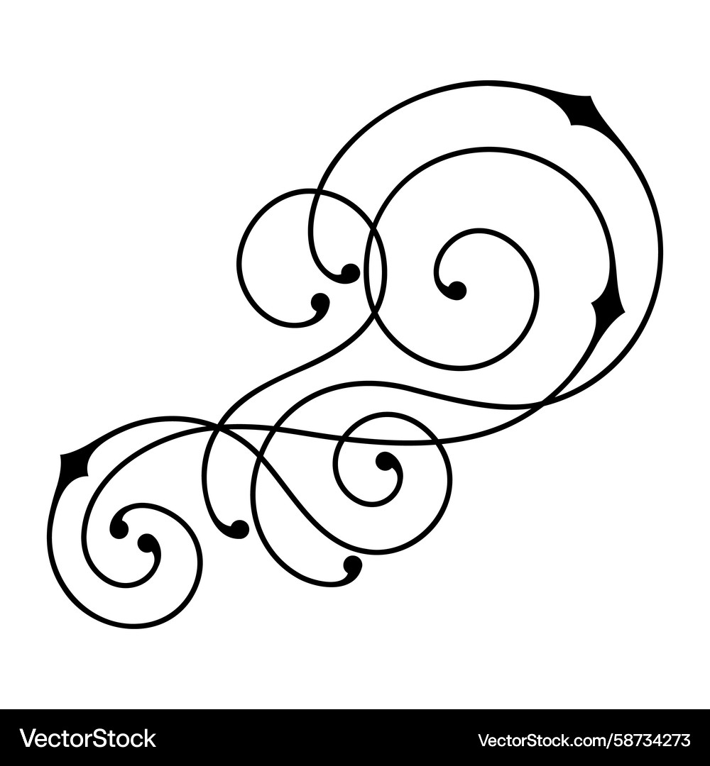 Line curl element modern decorative linear Vector Image