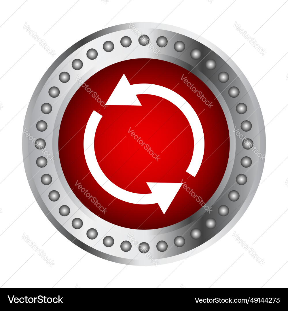 Refresh button refreshing badge restart Refresh button refreshing badge restart vector image