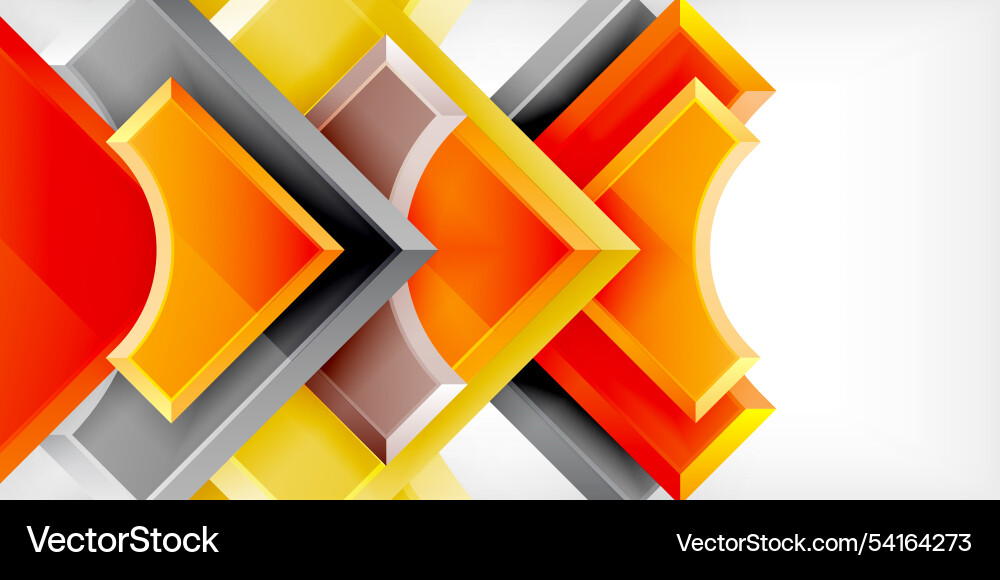 Square arrow shapes with round elements Vector Image