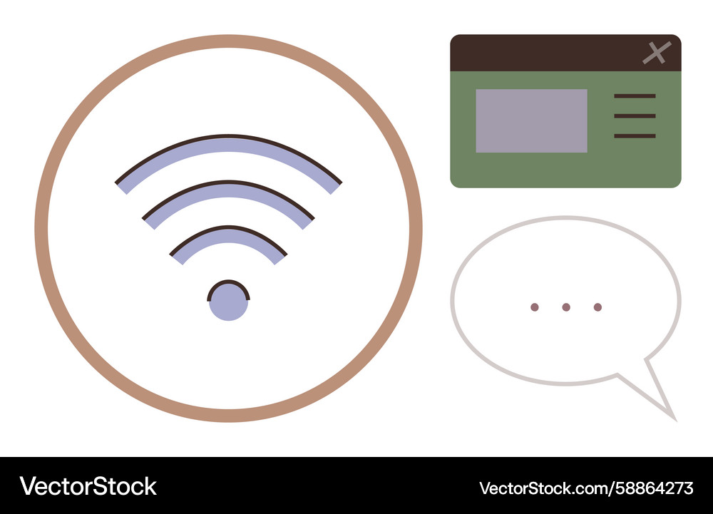 Wireless connectivity symbol with browser window Wireless connectivity symbol with browser window Vector Image